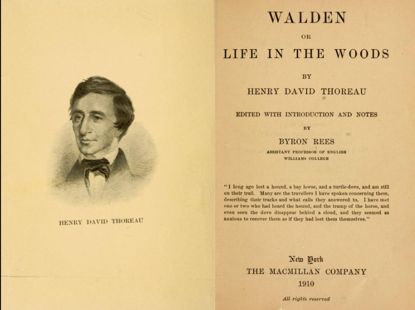 Portada de la edición de 1910 de Walden, de Thoreau.